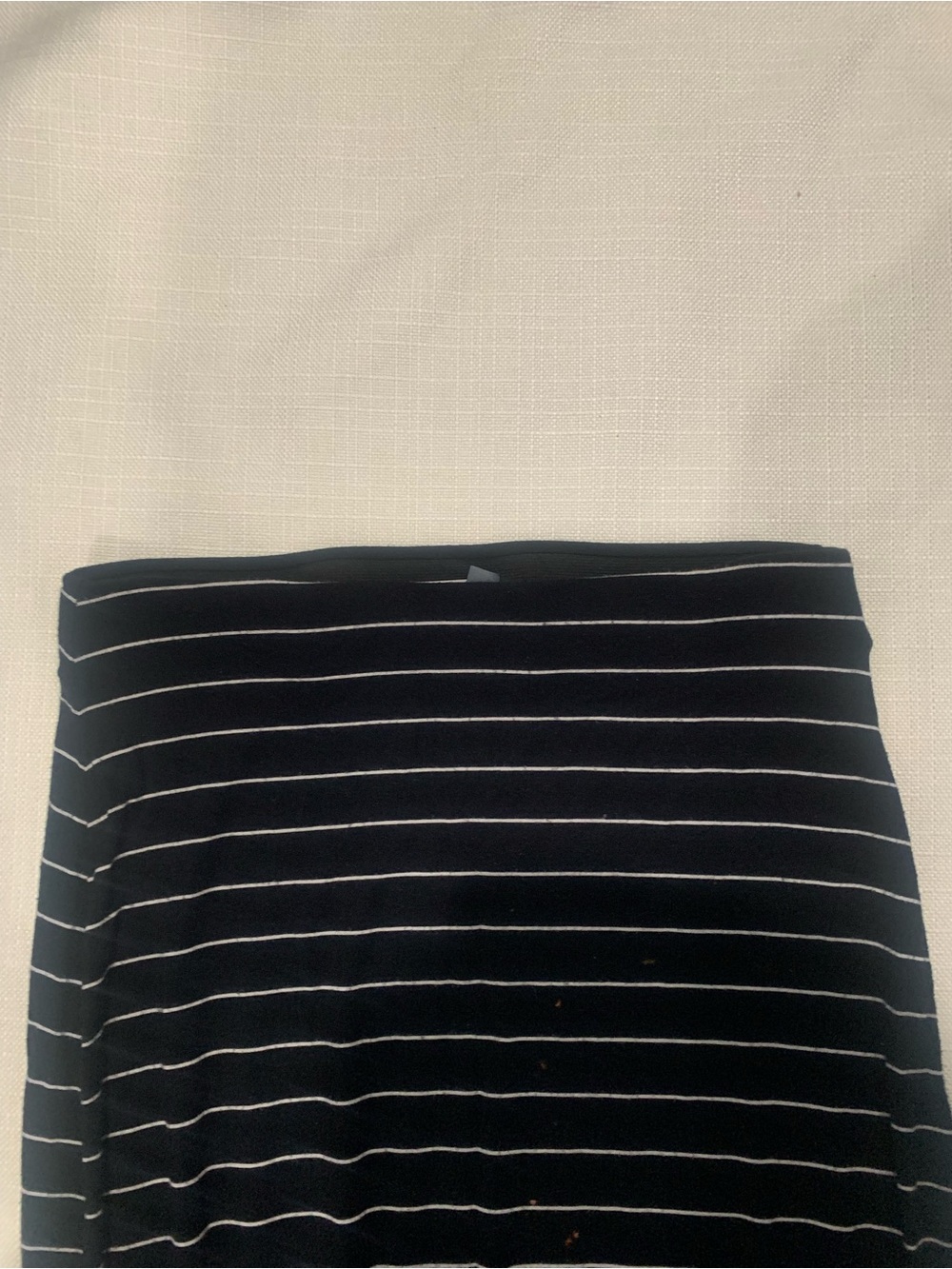 Black & White Striped Maxi Skirt | Stretch Knit Foldover Long Skirt - Picture 8 of 8